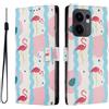 YUECXIN Cover per OPPO Reno 13 FS (OPPO Reno 13F 5G/4G), Elegante Custodia Portafoglio Pelle PU con Porta Carte e Supporto, Interno TPU Antiurto, Motivo Chic per Donna, Fenicottero