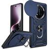 LeYi Cover per Honor Magic7 Lite(Blu) | Custodia con Protezione Fotocamera [Slidable] Antiurto con Anello Supporto Antiurto Case per Honor Magic 7 Lite/Honor X9c 5G