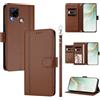 linsuyu Cover Compatible con Realme 7i (Global) / C12 / C15 / C25 / C25s,Compatible con Realme Narzo 30A / Narzo 20 【Design a portafoglio due scomparti per carte】 Custodia per cellulare Brown