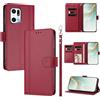 linsuyu Cover Compatible con Oppo Find X5 Pro 【Design a portafoglio due scomparti per carte】 Custodia per cellulare Red