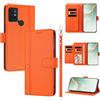 linsuyu Cover Compatible con Motorola Moto G30 / G10 / G20 / G10 Power 【Design a portafoglio due scomparti per carte】 Custodia per cellulare Orange