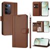 linsuyu Cover Compatible con Realme 14x 5G / C75 4G / V60 Pro / P3x,Compatible con Realme Narzo 80X 【Design a portafoglio due scomparti per carte】 Custodia per cellulare Brown