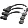 WLGQ Cavo adattatore USB 2.0 a 9 pin USB 3.0 a 19 pin, adattatore interno per scheda madre (480 Mbps, 10 cm, nero, confezione da 3)