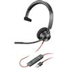 PLT Plantronics Blackwire C3310 - Cuffie monocromatiche con connettore USB-A e braccio flessibile per microfono, colore: Nero