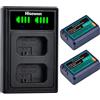 Hisewen 2 Pack NP-FW50 Batteria NPFW50 e caricabatterie Compatibile con Sony A6000, A6100, A6300, A6400, A6500, A7, A7 II, A7S, A7S II, A7R, A7R II, ZV-E10, NEX-7, NEX-6 Fotocamera