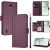 linsuyu Cover Compatible con Nokia C01 Plus / C1 2nd Edition 【Design a portafoglio due scomparti per carte】 Custodia per cellulare Violet