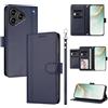 linsuyu Cover Compatible con ZTE Blade A76 4G 【Design a portafoglio due scomparti per carte】 Custodia per cellulare Blue