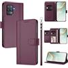 linsuyu Cover Compatible con Oppo F19 / F19s / A74 4G / A95 4G / Reno6 Lite 【Design a portafoglio due scomparti per carte】 Custodia per cellulare Violet