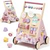 Lehoo Castle Carrello Primi Passi Legno, Giochi Montessori 1 Anno, Unicorno | Primi Passi per Bambini con Velocità Regolabile, Girello per Bambini, Centro Attività 10 in 1, Regalo Bambina 1 Anno