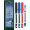 Faber-Castell Penna roller a inchiostro 0, punta micro da 0,5 mm, confezione regalo con busta, cancelleria per ufficio, lavoro, casa, ecc. - Confezione da 4 (Misto)
