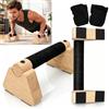 W Rxkiocs Parallele Calisthenics Parallele Basse in Rovere con 1 Paio Guanti Palestra | 2 Maniglie per Flessioni in Legno con Guanti per Palestra Neri, Attrezzi Palestra Casa per Flessioni, Verticale, Sostegno a L