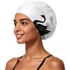 COPOZZ Cuffia da nuoto da donna, per adulti, per capelli lunghi, grande cuffia da nuoto in silicone per protezione dei capelli e delle orecchie, mantiene i capelli asciutti