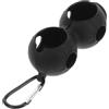 IWOWHERO Porta Clip Palline Silicone Doppio, Nero Golf Supporto | Custodia Protettiva per Due Sfere, Presa Salda e Trasporto Pratico, con Manicotto e Moschettone