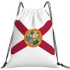 Tamiger Bandiera della Florida Stampa Leggero Pieghevole Coulisse Zaino Outdoor Sport Bag Allenamento Viaggi Yoga, bianco, One Size, Classico