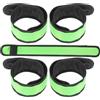 HANABASS 5 Pezzi Bracciale LED a Scatto Verde in Stoffa e Ferro per Sport | Fascia Luminosa per Corsa e Camminata, Chiusura a Schiocco, Uso Prolungato