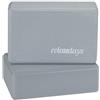 Relaxdays 10 blocchi per yoga, cubi per esercizi, schiuma rigida, antiscivolo, blocchi HLP: 8x23x15 cm, grigio, set da 10