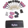Roleo Set di freccette con custodia, 12 freccette in acciaio e accessori | Set completo di freccette in acciaio con pratica custodia Roleo Magic, 12 freccette in acciaio, alette di ricambio e aste di