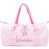 XFZDKJSD Personalizzato ricamato nome a righe Duffel Bag Girls Ballet Dance Carry Bag, Multicolore, Ricamato | Borsa da viaggio con nome ricamato, tessuto a righe carino, borsa cilindrica spaziosa da viaggio