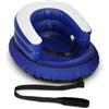 noblequest Slitta da neve per bambini 1-3 con schienale a U, blu | Include cinghie di sicurezza, una fune di traino e una maniglia antiscivolo, viene fornito con una pompa ad aria elettrica