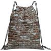 Tamiger Zaino leggero pieghevole con coulisse con stampa di pietre rosse mattone borsa sportiva all'aperto allenamento viaggio yoga, bianco, One Size, Classico