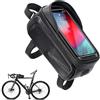 Mertmliy Borsa Impermeabile Da Telaio/manubrio Per Smartphone 4,7-6,8 Pollici Custodia Tubo Orizzontale Con Schermo Touch In TPU Per Mountain Bike, Bici Da Corsa Ed E-bike,Black