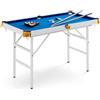 RELAX4LIFE Tavolo da Biliardo Pieghevole da 122cm con Accessori, Portatile per Bambini e Adulti con Stecche, Gessi, Palline, Triangolo e Spazzola, Salvaspazio