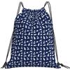 Tamiger Zaino con motivo squalo con vari gesti stampati, leggero, pieghevole, con coulisse, borsa per sport all'aperto, allenamento, viaggi, yoga, bianco, One Size, Classico