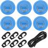 PATIKIL 6 PCS D-Ring Patch Anello A D in Acciaio Inossidabile per Barca Blu