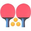 LIFKICH 2 Pezzi Set Racchette da Ping Pong con Impugnatura Corta | Gomma e Pioppo, Presa Ergonomica e Controllo, Include Tre Palline per Giovani e Donne