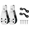Yhenlovtt Acciaio inossidabile per kayak Puleggia Blocchi 45mm Argento Inox