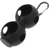VINTORKY Custodia per Palline da Golf Doppia in Silicone Nero con Moschettone | Protezione per Due Palline, Presa Salda e Trasporto Semplice, Accessorio Compatto con Sleeve Protettiva