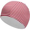 Zemblesong Cuffia da nuoto con motivo a strisce bianche e rosse, cuffie da bagno per capelli lunghi e corti