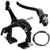 TOYANDONA Set Freni Bici C a Forma di Pinza Lega Nera per Bici da Strada | Freni Meccanici, Pastiglie Resistenti All'usura e Scanalature, Attacco 22, 2mm, Cavi Anteriori e Posteriori