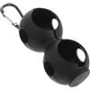 VILLFUL Porta Palline da Golf Doppio in Silicone Nero con Moschettone | Custodia Protettiva Portatile, Capacità per Due Palline, Accessorio per Golf e Trasporto Rapido