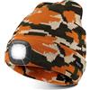 TAGVO USB Ricaricabile LED Cappello, Illuminazione e Lampeggiante Allarme della Specie 8 LED, Semplice Installazione verwendbare Faro di Chapeau, Unisex Winter Warm Berretto Lavorato a Maglia