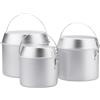 Dolvitrny Set di pentole di campeggio di alluminio leggero, pentola portatile di 3 pc | Kit padella, in metallo anodizzato con manici rinforzati, design pieghevole compatto per escursioni all'aperto, viaggi