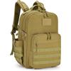 Wiserset Zaino tattico, 40 l, militare, per attività all'aperto, grande zaino per uomo e donna, zaino da trekking con tasca per bottiglia d'acqua, cachi, 40