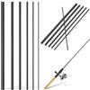 Alipis 12 Pezzi Barra in Fibra di Carbonio per Riparazione Canna | Inserto a Due Pezzi, Fit Multi Diametro, per Cimini e Blank, Uso Rapido Sul Campo, Nero