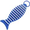 SOPOTUTU Spazzola per Pulizia Bilancieri a Forma di Pesce, Flessibile e Pieghevole Setole Nano Blu, Design Curvo per Attrezzi Fitness e Bilancieri