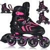 SPORTRIKE Rulli in linea 4 in 1 - Pattini da ghiaccio regolabili per bambini e adulti - Cuscinetti ABEC7 - Taglie 29-43 (L (39-43))