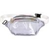 ULTECHNOVO Semitrasparente Marsupio Doppia Zip in Pvc Donna | Bianco, Regolabile e Leggero, per Sport e Attività All'aperto, Portatile Chiusura Sicura