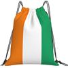 Tamiger Bandiera della Costa d'Avorio Stampa Leggero Pieghevole Coulisse Zaino Outdoor Sport Borsa Allenamento Viaggi Yoga, bianco, Taglia unica, Classico