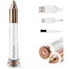 iMusthav Rasoio e trimmer viso donna - oro 18k, LED | 2 in 1: punta a matita per sopracciglia + testa galleggiante viso. Ricaricabile USB-C, portatile, morbido per pelli sensibili