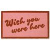 Fisura - Zerbino d'ingresso "Wish you" in cocco con base antiscivolo in PVC. Tappeto interno rosa dipinto a mano con messaggio amichevole e design unico. Misure: 70 x 40 cm.