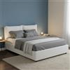 Talamo Italia - Letto piazza e mezza Noemi, Letto contenitore con rivestimento in ecopelle, 100% Made in Italy, Apertura frontale, adatto per materasso Cm 120x190, Bianco