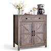 VEVOR Mobile Armadietto in Stile Rustico da 75 x 37,5 x 80 cm con Cassetto, Credenza Cucina con 2 Ante a Battente, per Soggiorno, Ingresso, Cucina, Grigio, Capacità di Peso del Tavolo 15 kg
