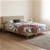 Talamo Italia - Letto matrimoniale Isabella, Letto fisso in tessuto con piedini, 100% Made in Italy, adatto per materasso Cm 160x190, Beige