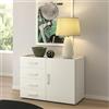 Dmora Credenza Moderna a 1 Anta e 4 cassetti, 100% Made in Italy, Mobile Multiuso, Armadio con cassettiera e Ripiani, cm 90x41h87, Colore Bianco e Cemento