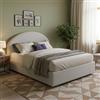 Talamo Italia - Letto matrimoniale Corinne, Letto contenitore con rivestimento in ecopelle, 100% Made in Italy, Apertura frontale, adatto per materasso Cm 160x200, Bianco