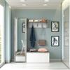 Dmora Mobile da Ingresso Mirtilla 45x90x45h cm Grigio Specchio Incluso Cassetti, Paia Made in Italy